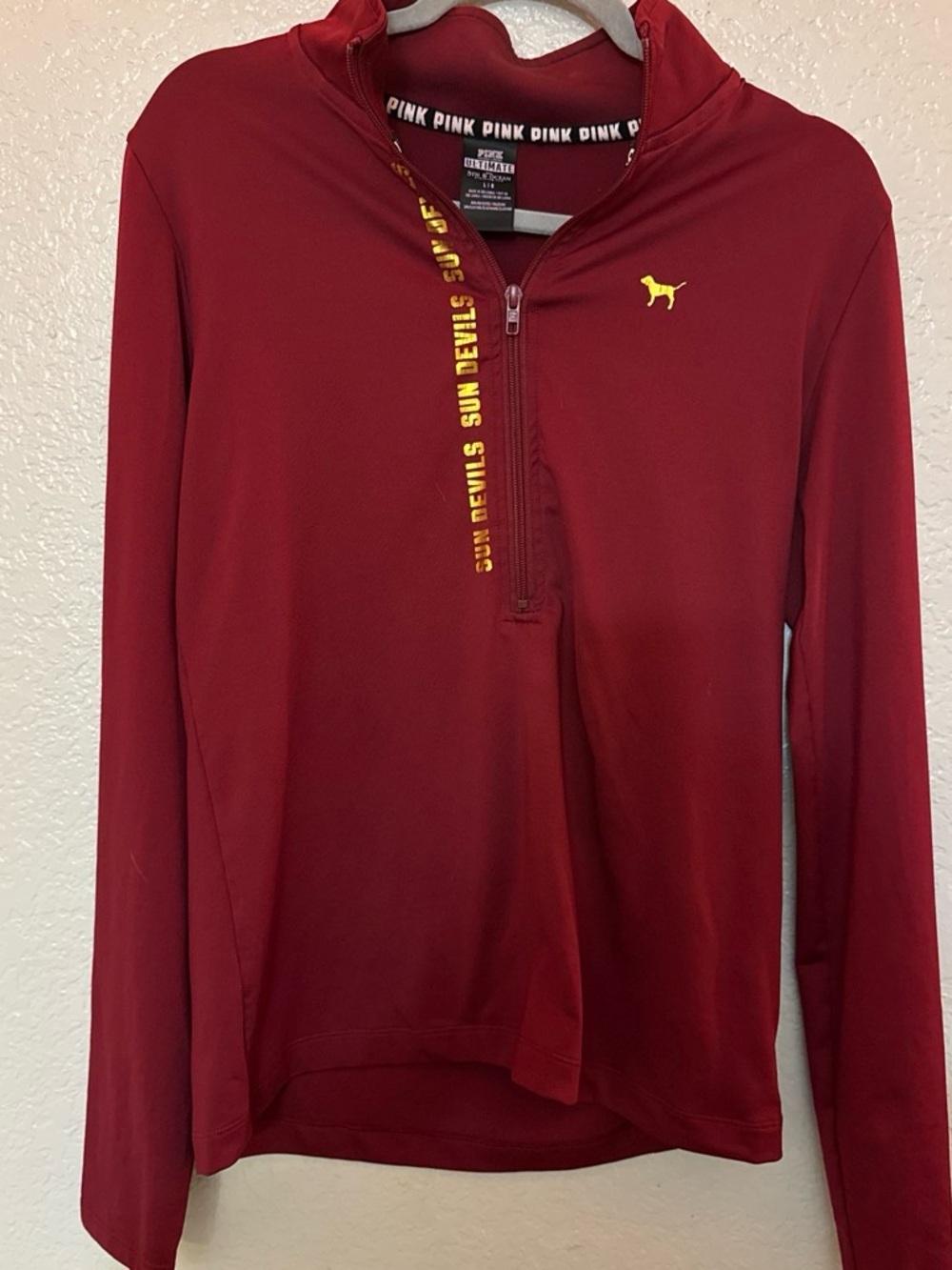 Sun Devils Maroon Zippered women' Victoria's Secret Top